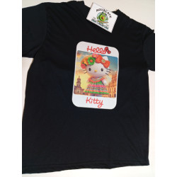 Camiseta Hello Kitty Negra – Adulto 100 % Algodón