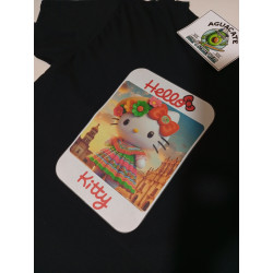Camiseta Hello Kitty Negra – Adulto 100 % Algodón