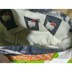 Bolso de tela Hello Kitty artesanal Tie Dye