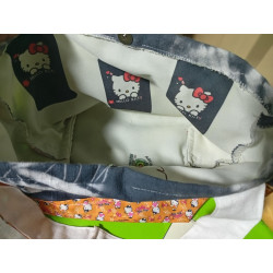 Bolso de tela Hello Kitty artesanal Tie Dye