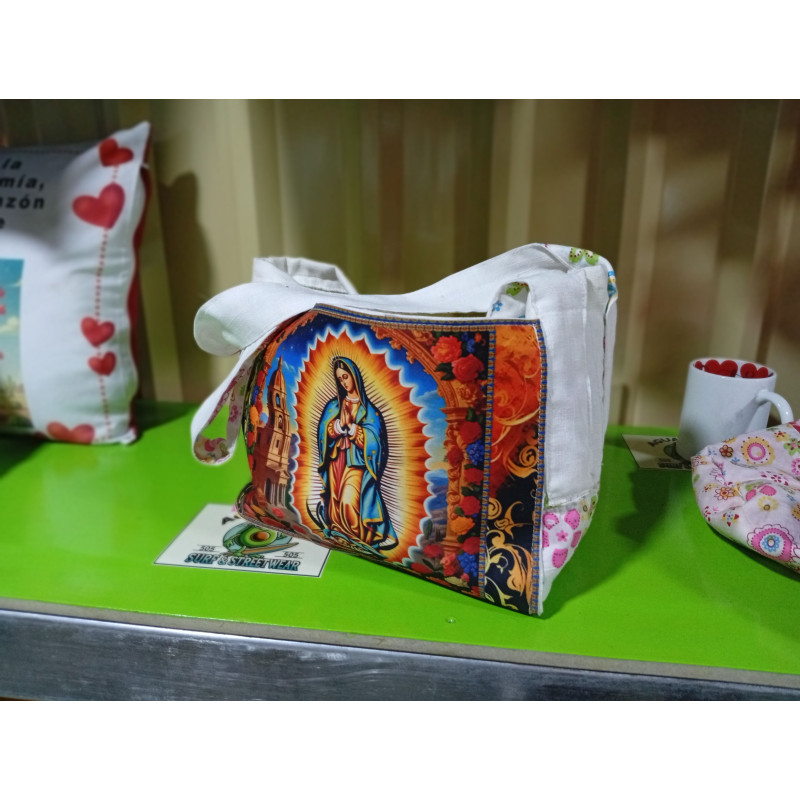 Bolso de tela artesanal Virgen de Guadalupe
